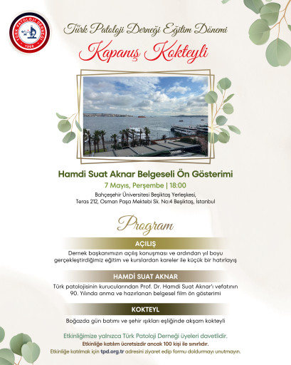 Türk Patoloji Derneği Eğitim Dönemi Kapanış Kokteyli